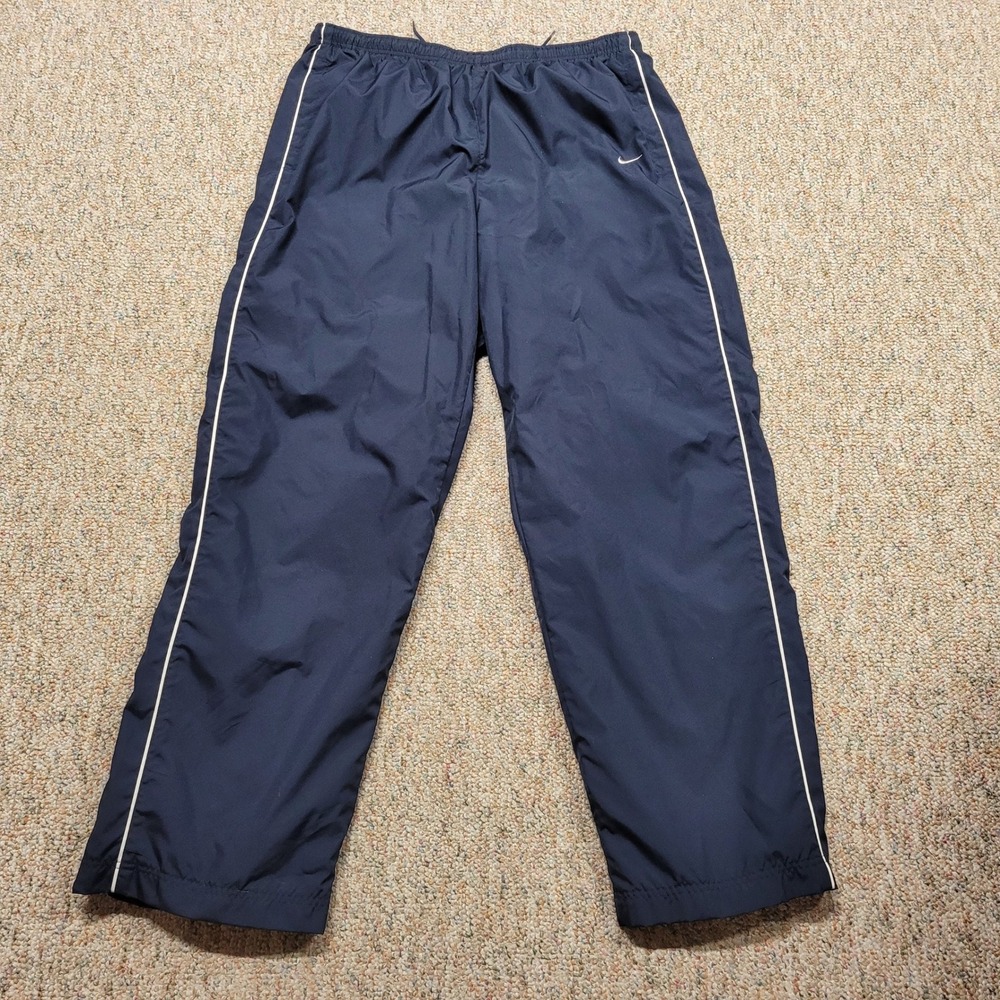 Nike Track Pants Mens 2XL Blue Windbreaker Mesh Lined Athletic Warm Up Training